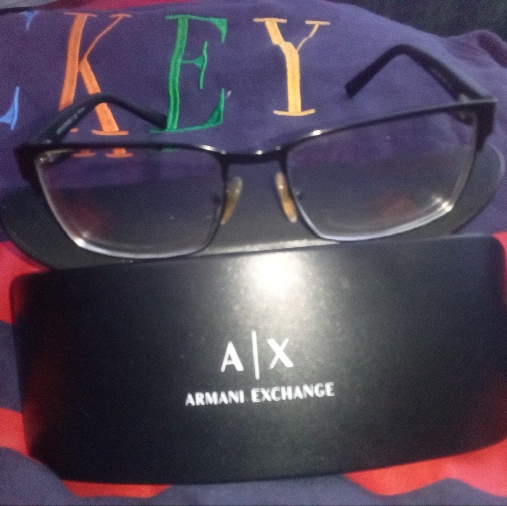 Armani Exchange Black Eyeglasses with Case
